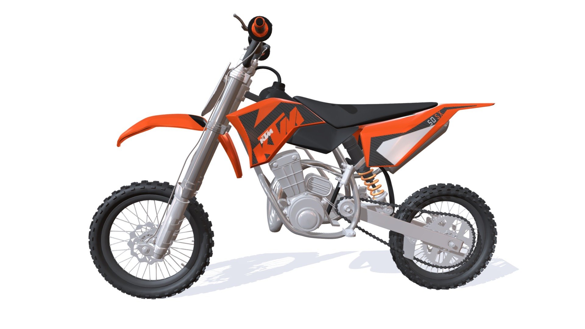 High quality 3d model of KTM motocross bike 3d model
