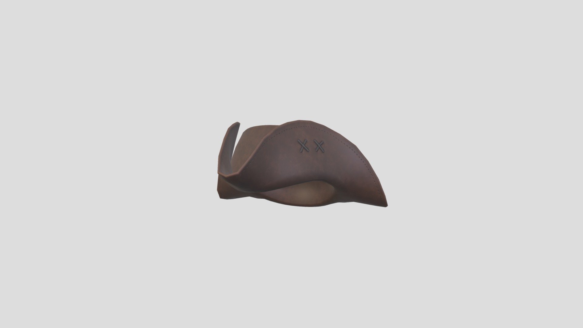 Leather Pirate Hat 3d model.      
    


File Format      
 
- 3ds max 2021  
 
- FBX  
 
- OBJ  
    


Clean topology    

No Rig                          

Non-overlapping unwrapped UVs        
 


PNG texture               

2048x2048                


- Base Color                        

- Normal                            

- Roughness                         



1,384 polygons                          

1,386 vertexs                          
 - Leather Pirate Hat - Buy Royalty Free 3D model by bariacg 3d model
