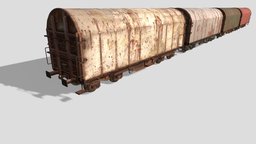 Old Train Cars train, track, flat, transport, carrier, railway, cab, shipping, cargo, old, hopper, decaying, car