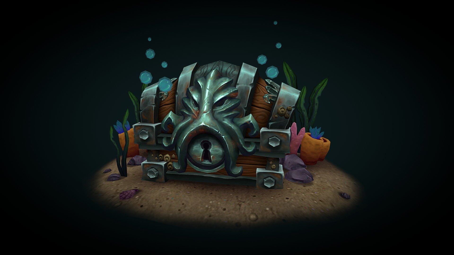 Hand painted treasure chest made during BrushForge class! Modeled in Maya, textured in Photoshop 3d model