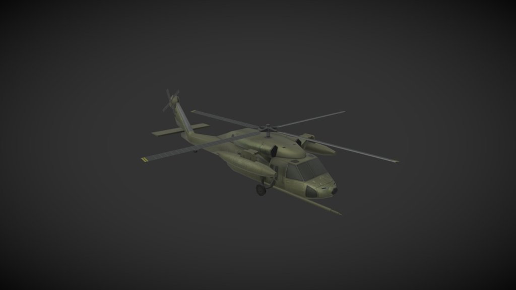 Modelling, mappig, texturing - MH-60 Blackhawk - 3D model by Serhii (@lokitemplar) 3d model