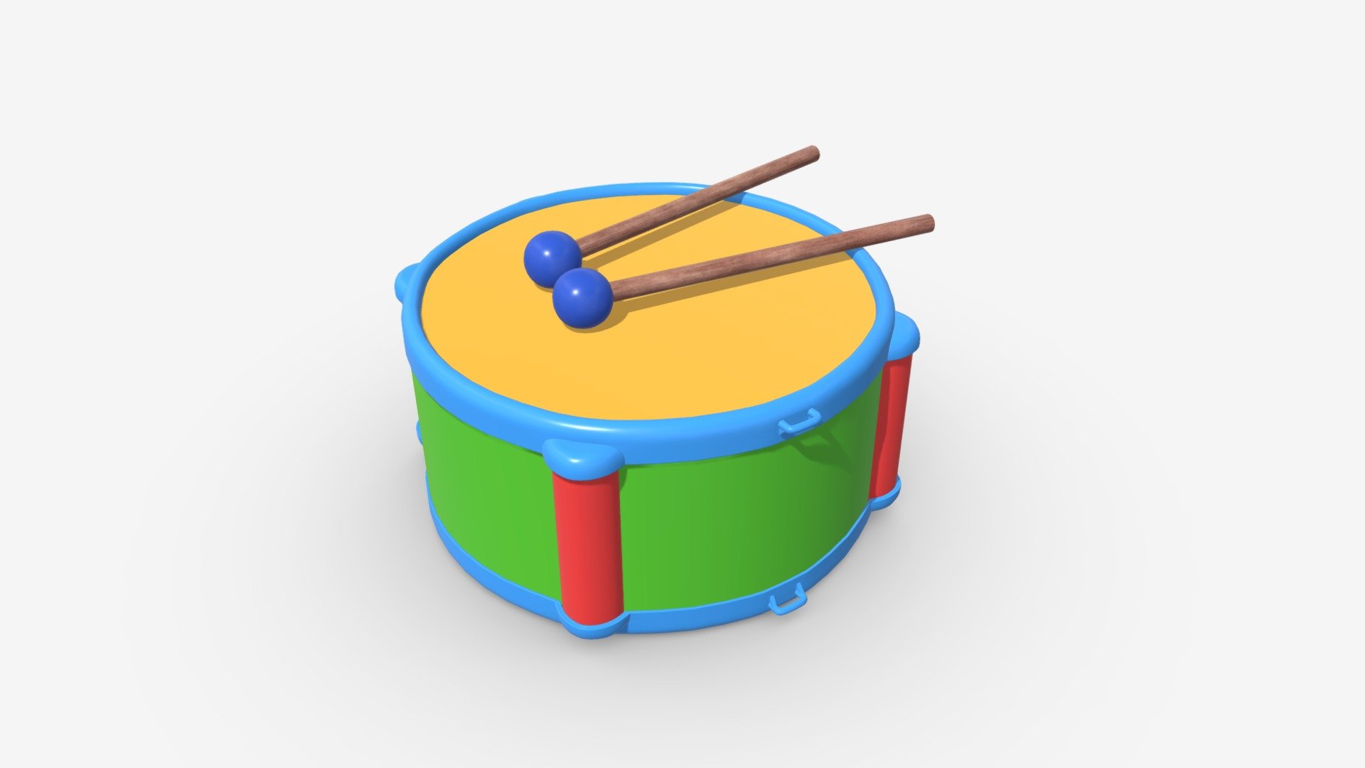 toy drum with sticks - Buy Royalty Free 3D model by HQ3DMOD (@AivisAstics) 3d model