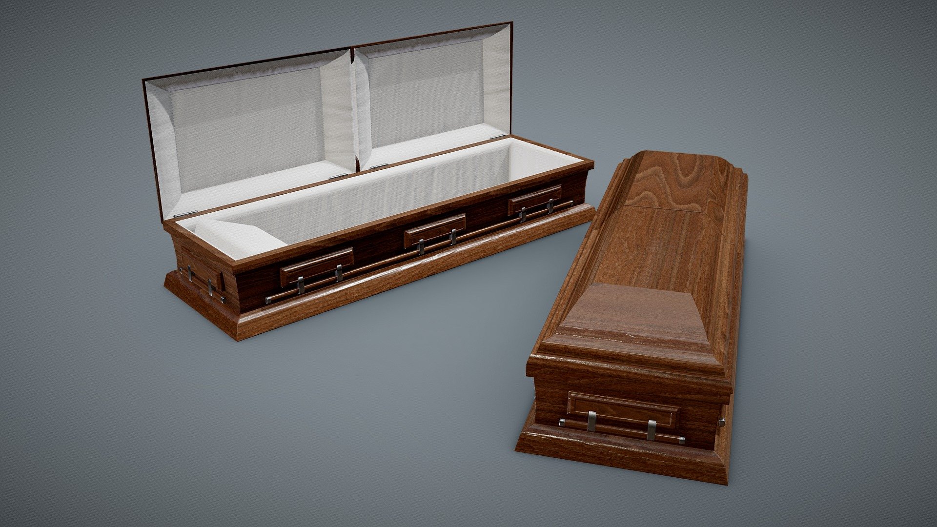 Additional file contains manually made LODs in 4 stages and custom collider in .fbx and .obj formats as well as 2x2k texture sets for Unity5, Unity HDRP, UnrealEngine4, PBR Metal Roughness - Wooden Casket Beech - Buy Royalty Free 3D model by NollieInward 3d model