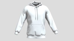 Hoodie White PBR Realistic cloth, women, hood, sweater, men, look, outfit, marvelous, hoodie, sweatshirt, uni, apparel, sportswear, pullover, outerwear, character, asset, game, 3d, pbr, low, poly, design, man, digital, sport, clothing, menwear, menlook