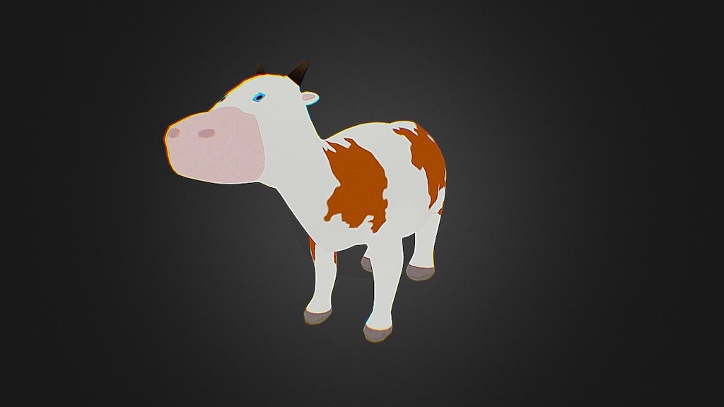 One Texture 512 x 512 - Cartoon Cow - Download Free 3D model by aldovl 3d model
