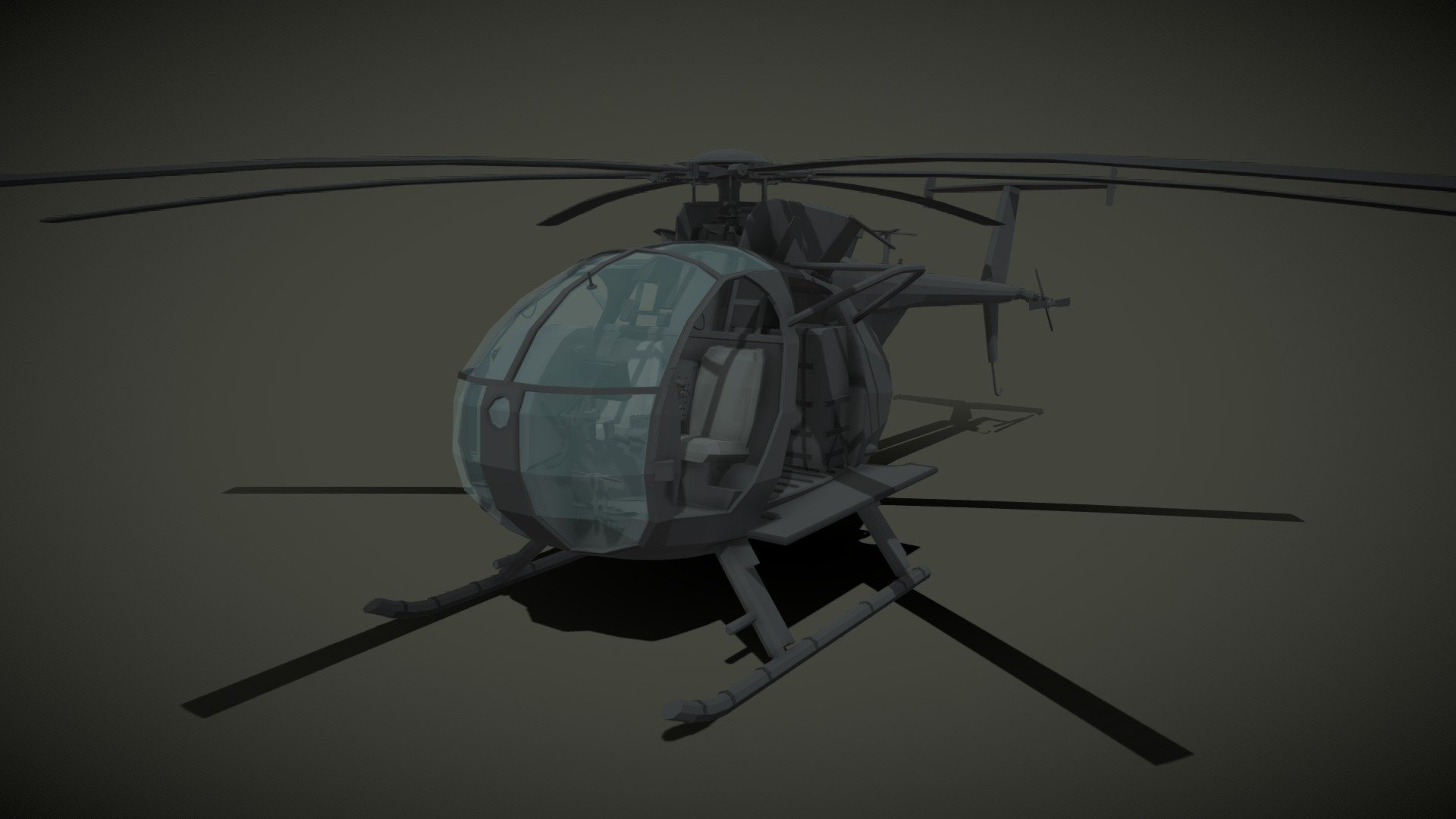 Low Poly MH-6 Little Bird - 3D model by MLGprogect 3d model
