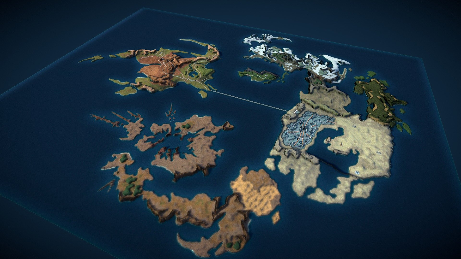 A 3d map of the world from the game Final Fantasy VIII 3d model