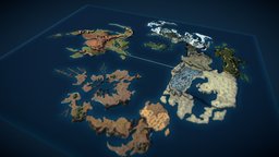Final Fantasy VIII 3D World Map world, landscape, terrain, 8, final, ff, map, viii, ff8, 3d, fantasy, balamb, galbadia, esthar, centra