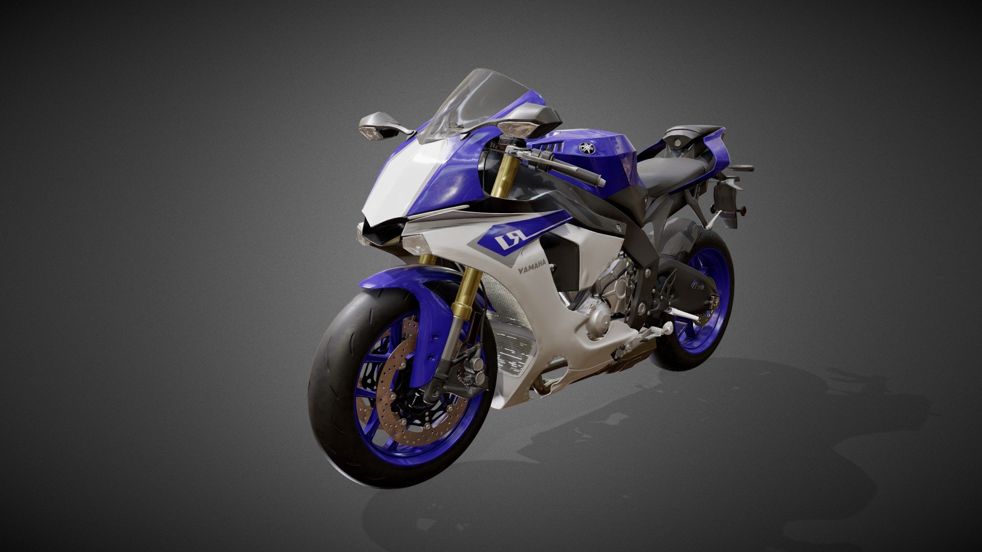 The Yamaha R1 Super sport Motorcycle 2015-2021 variant 3D model is a stunning representation of one of Yamaha's most iconic and high-performance motorcycles.

The 3D model is highly detailed and features a realistic rendering baked on a low poly model, engine, wheels, and other components made up of hundreds of thousands of polygons that were all manually placed.

Users can easily manipulate the 3D model using the rig attached in .blend and .fbx file format along with two complex .obj files containing the original detailed model.


Made out of 250+ unique pieces in high detail to then be baked on a low poly model, which can be used in animation, games and renders cheaply.


Included files:
1-  Blend and Fbx files containing the rigged model and three animation variants
2-  The complex model as an obj file and is also fragmented into pieces 
3-  texture exported directly from Substance Painter.

Hope you enjoy it 😊 - Yamaha R1 Supersport Motorcycle - Buy Royalty Free 3D model by Sam_Kasrawi 3d model