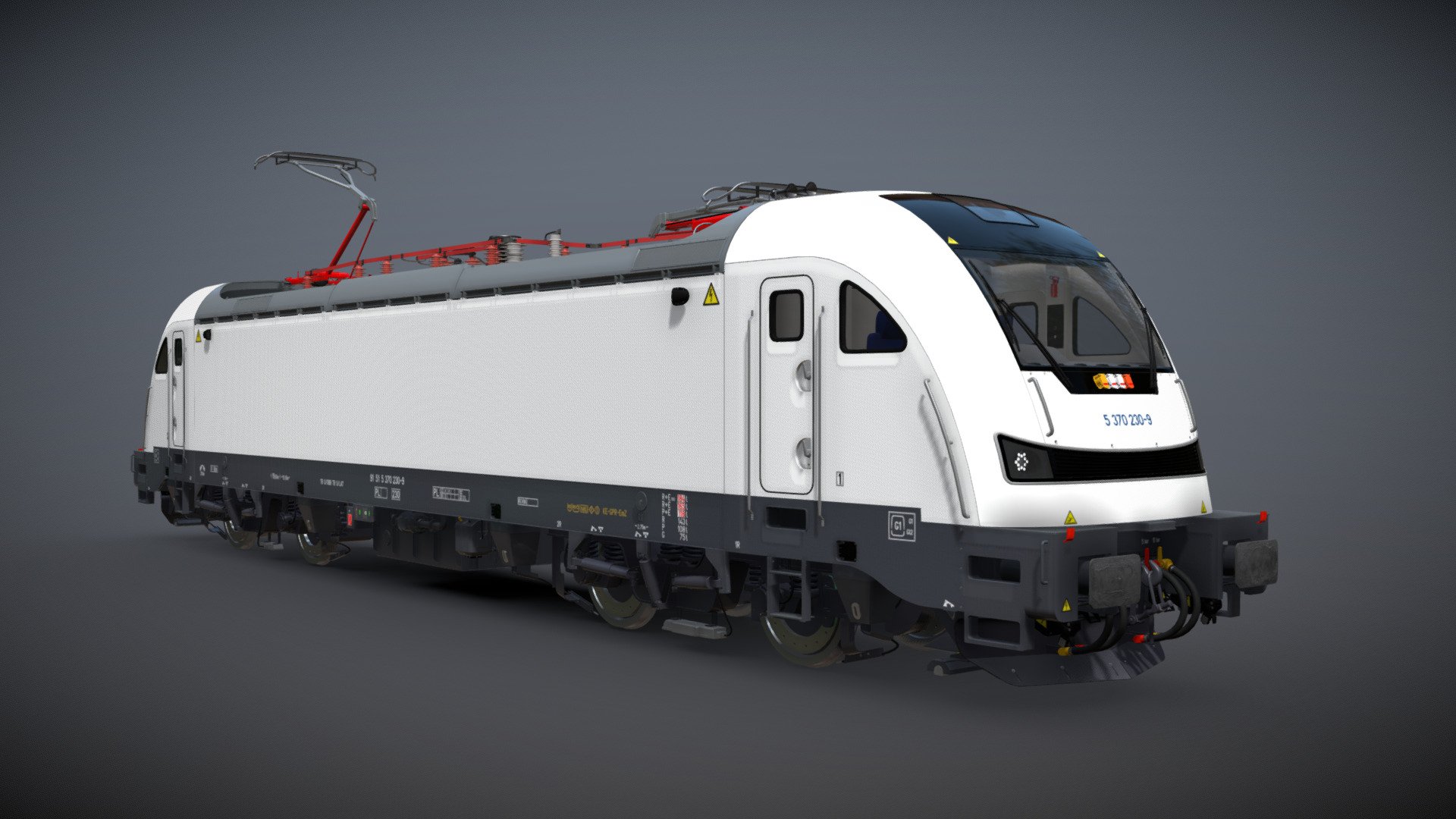 The model presents an original design of a modern 4-axle electric multi-system locomotive 3d model
