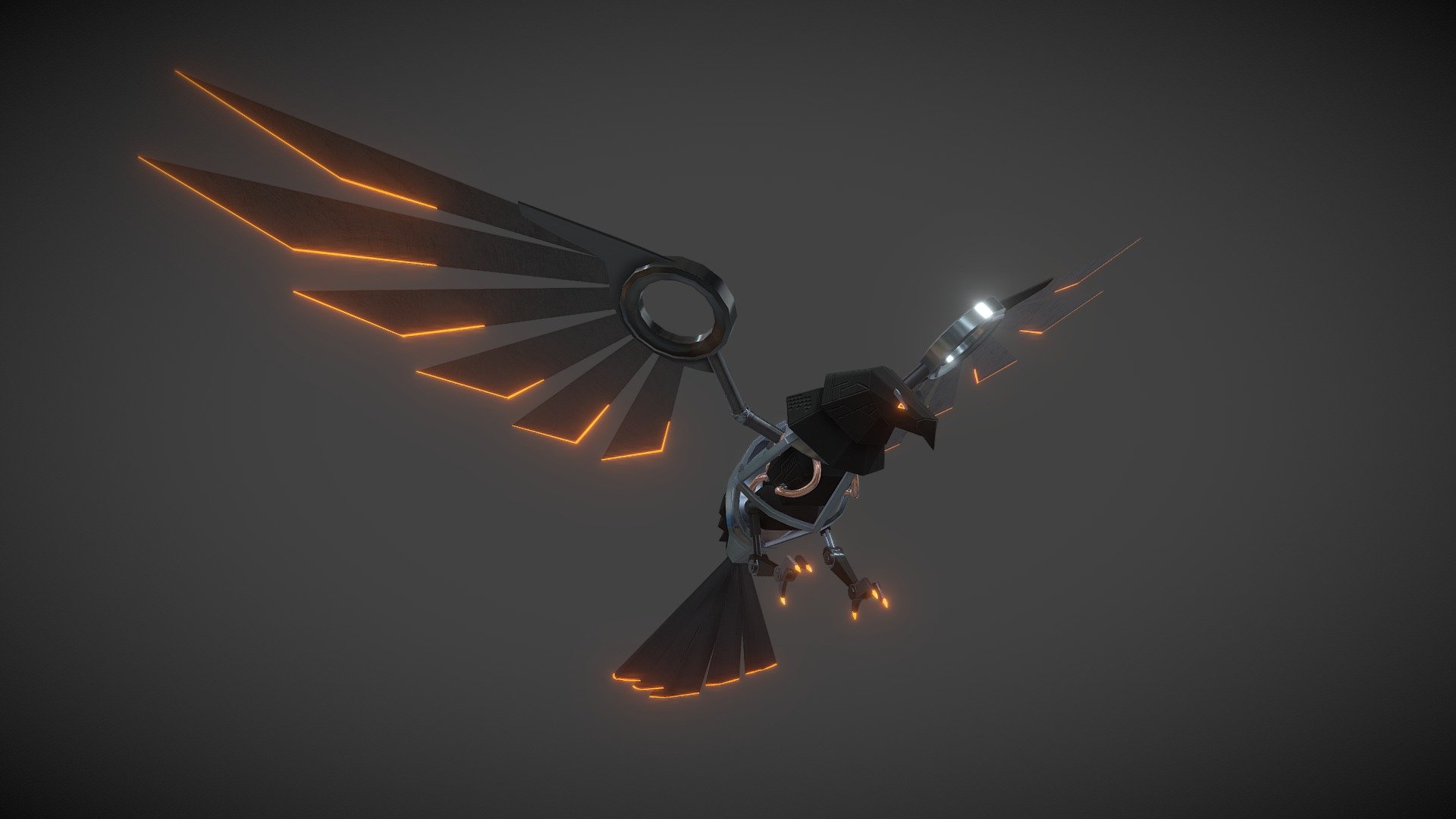 Hardsurface model for UE4 Render. The design is more on the futuristic side where the parts are not too worn or rusty like you see on a more steampunky themed model - Mechanical Eagle - Download Free 3D model by Neil Laguardia (@Neil_Laguardia) 3d model