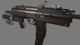 Heckler and Koch MP7A2 with GP-25 Launcher grenade, game-art, launcher, mp7, submachinegun, game-model, heckler-koch, half-life2, weapon-3dmodel, vance, hecklerandkoch, hl2mod, gp-25, weapons, smg, mp7a2