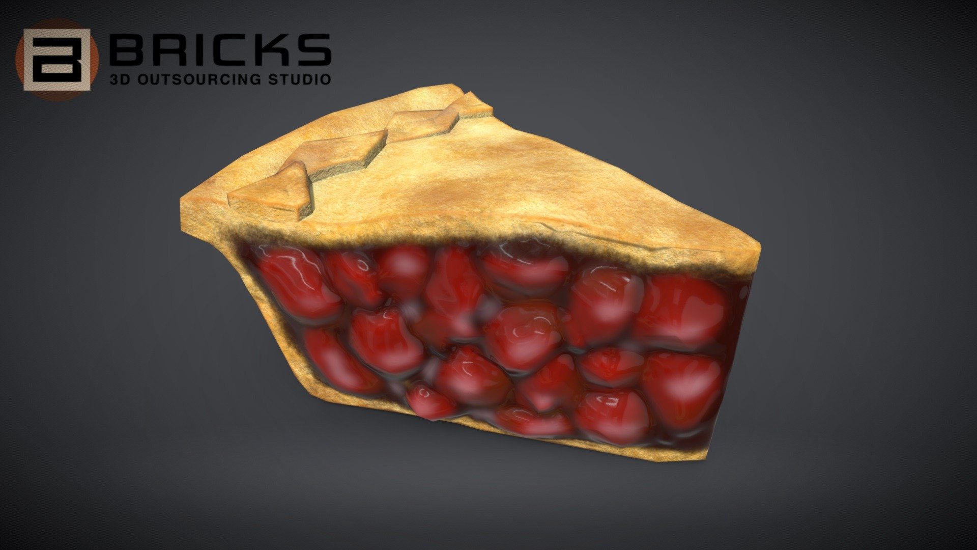PBR Food Asset:
CherryPiePiece
Polycount: 954
Vertex count: 479
Texture Size: 2048px x 2048px
Normal: OpenGL

If you need any adjust in file please contact us: team@bricks3dstudio.com

Hire us: tringuyen@bricks3dstudio.com
Here is us: https://www.bricks3dstudio.com/
        https://www.artstation.com/bricksstudio
        https://www.facebook.com/Bricks3dstudio/
        https://www.linkedin.com/in/bricks-studio-b10462252/ - CherryPiePiece - Buy Royalty Free 3D model by Bricks Studio (@bricks3dstudio) 3d model