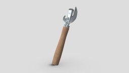 Can Opener drink, food, fish, cap, wine, vintage, tools, trash, can, crown, tin, party, ready, survival, drinking, beverage, beer, metal, tool, kitchen, alcohol, canister, canned, tuna, beans, bottlecap, limonade, glass, game, pbr, low, poly, wood, bottle