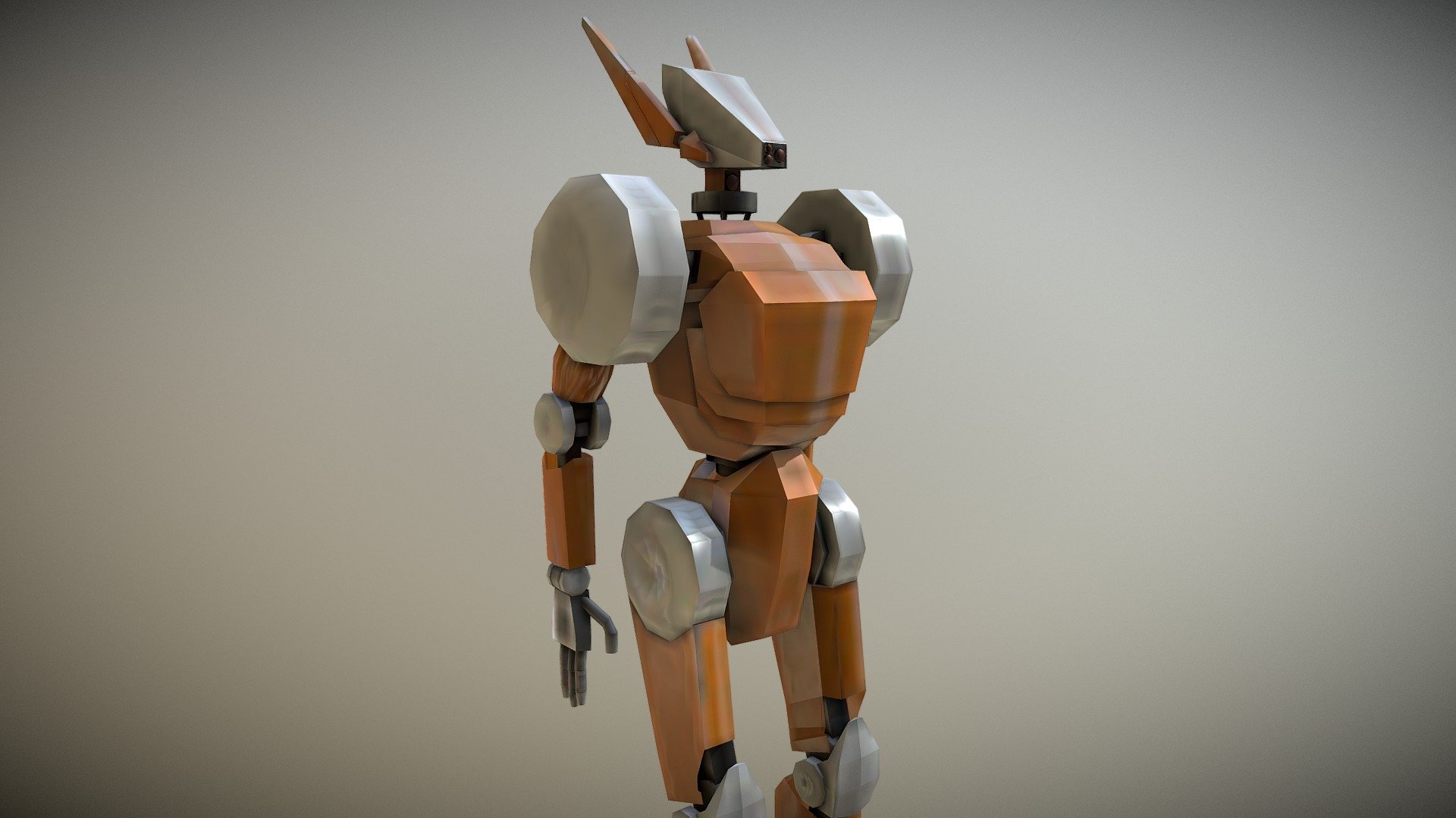 Low Poli model of a Mech, modeled with 3DS Max and painted with 3DCoat - Low Poli Robot 0.4 Painted - 3D model by JavierC 3d model