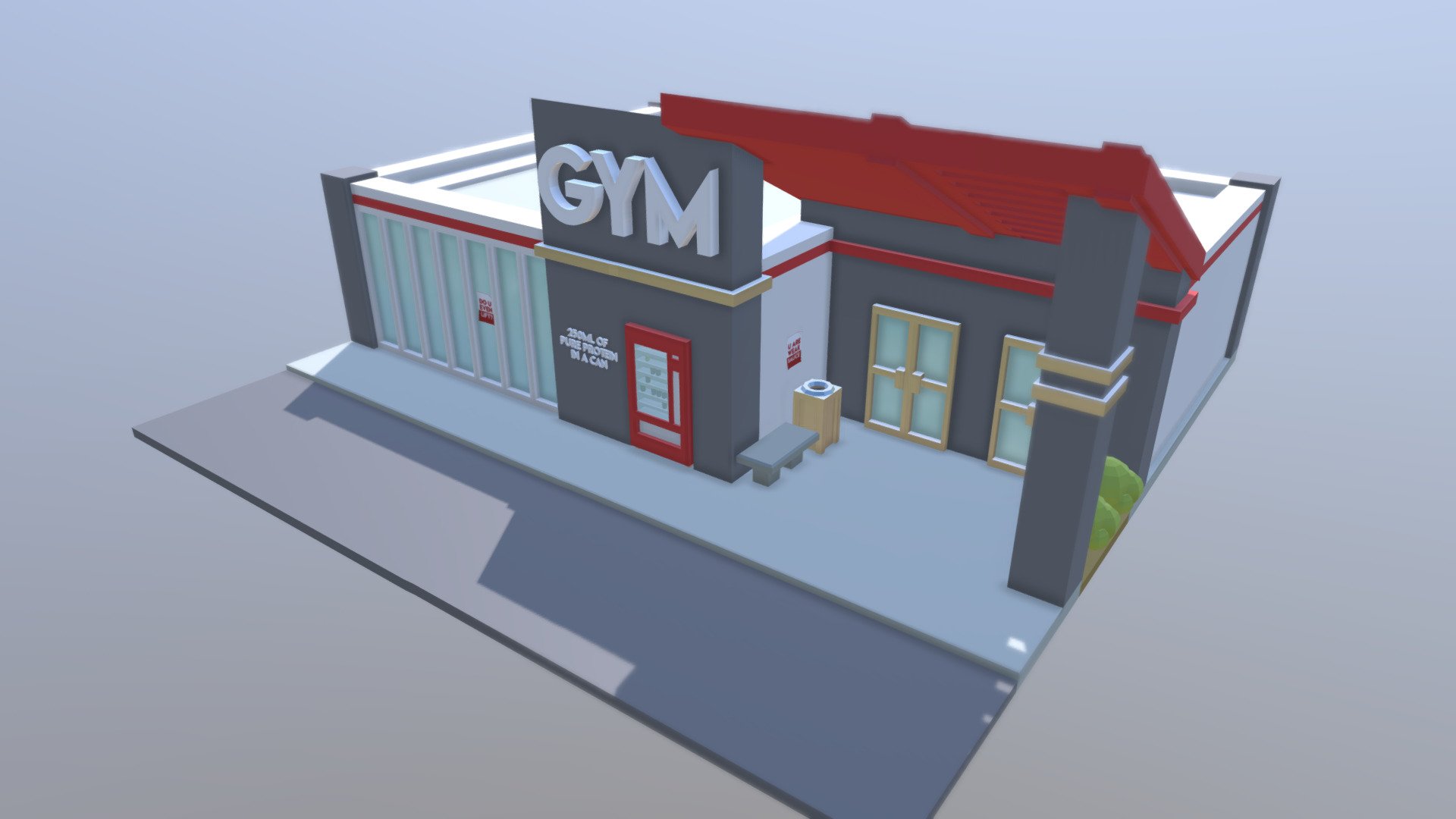 This is a basic AR model of a Public Gym called “The Gym” This model is one of five and is part of a bigger project called Blockville AR. Feel free to look around and observe. You might find some easter eggs! ;) - Public Gym - 3D model by davidbachewich 3d model