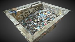 Hole Full Of Human Trash abandoned, dump, bags, trash, scrap, detailed, dust, graffiti, dirt, debris, garbage, hangar, tags, sale, poubelle, filth, substancepainter, substance, asset, pbr, scan, wood, plastic, gameready
