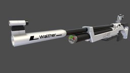 Walther LG-400 Alutec rifle, lp, props, weapon, texture, lowpoly, gun