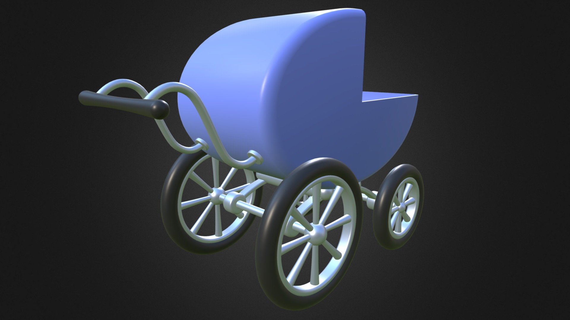 Cartoony 3D model of a stroller or perambulator or buggy.  Buy this 3D model here: -link removed-  I'm for hire as a 3D (print) modeler: mail [at] metinseven [dot] com - Stroller or perambulator - 3D model by Metin Seven (@metinseven) 3d model