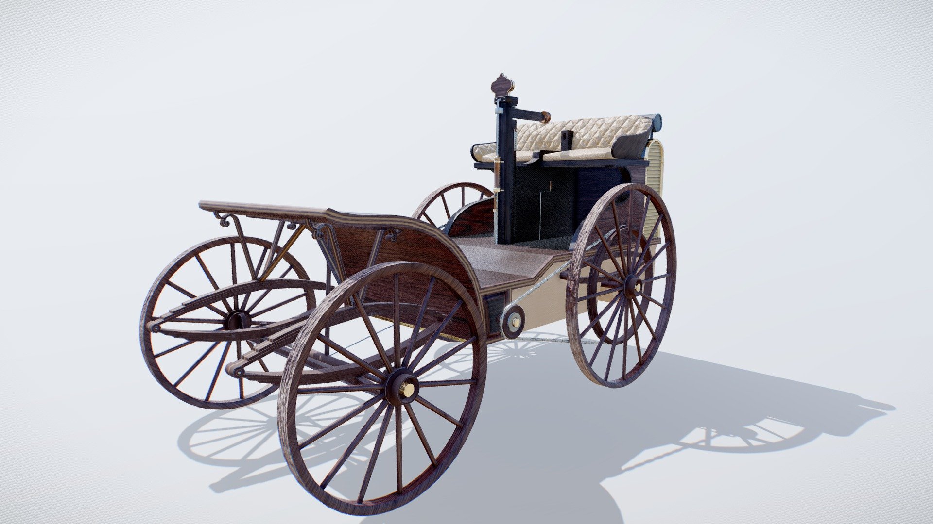A realistic model of the Swedish 1892 steam car &ldquo;Cederholmaren