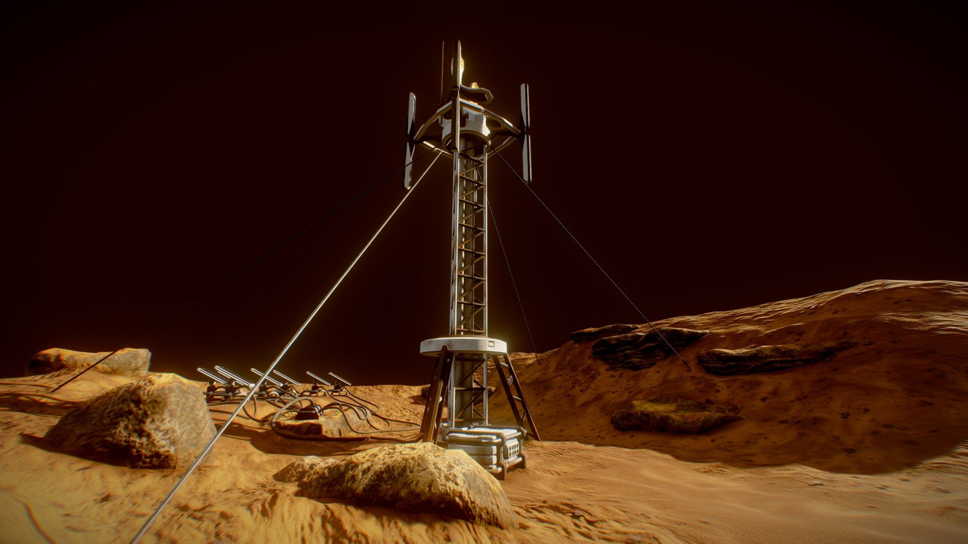 Mars Communications Tower - 3D model by Bruno Mitrov (@brunomitrov) 3d model