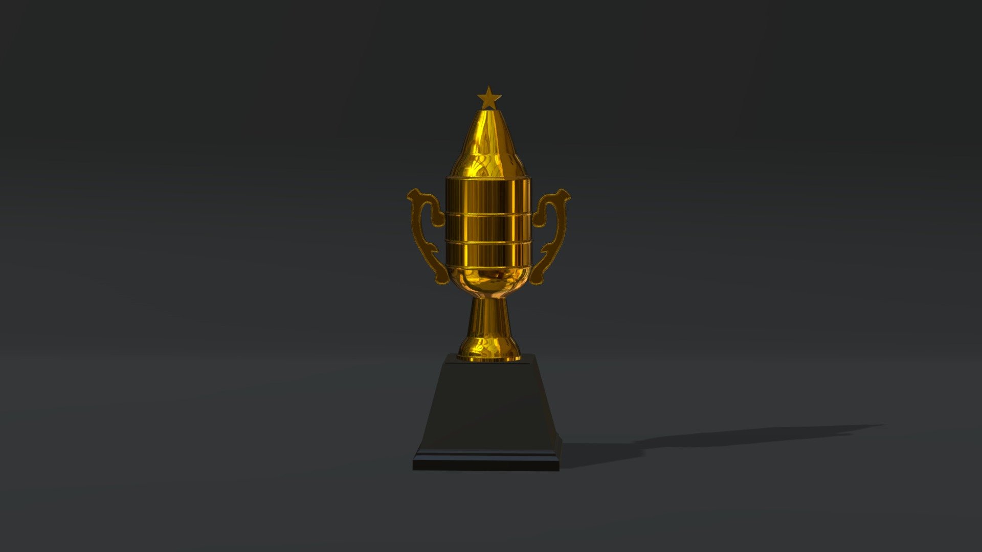 A 3d model of a golden trophy. It is quite low poly and can be used for games 3d model