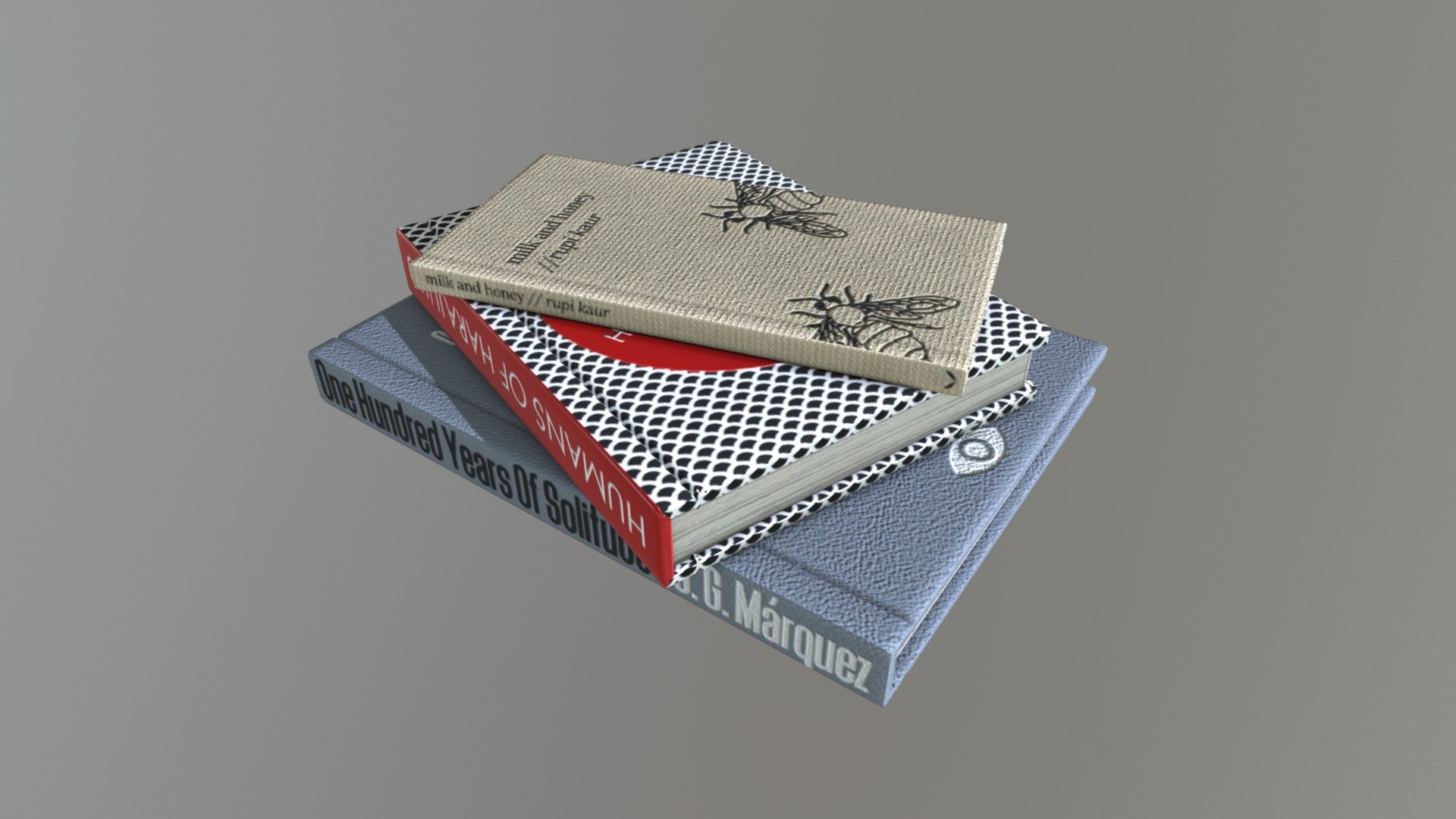 made with Blender and Susbtance Painter - Pile of Books - Buy Royalty Free 3D model by Anežka Hájková (@anezka) 3d model