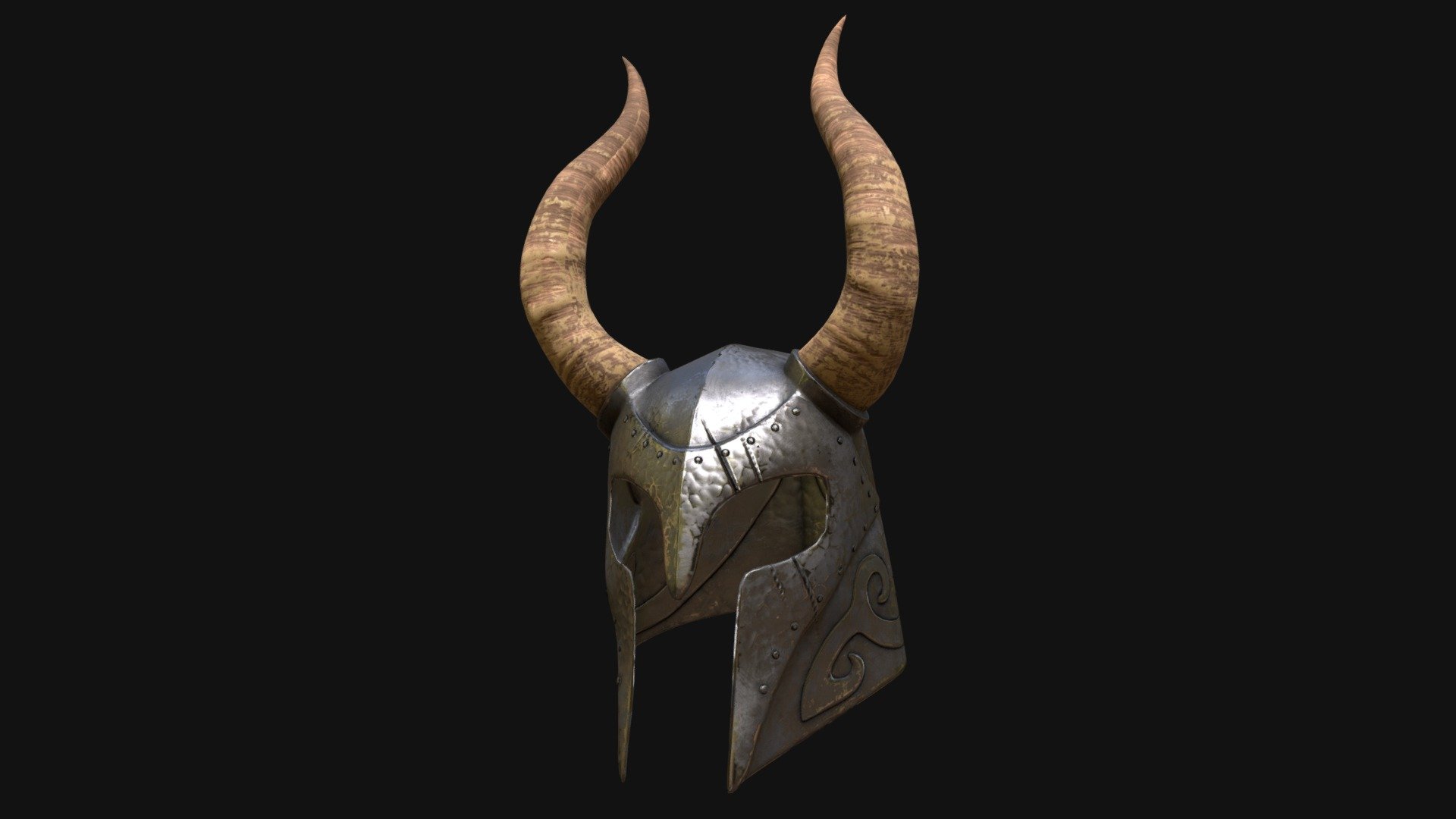 Helment of Yngol from Skyrim, modeled in blender and textured in Substance Painter 3d model