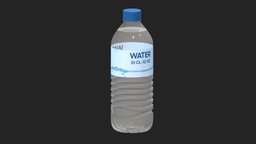 Water Bottle 12OZ Low Poly PBR Realistic