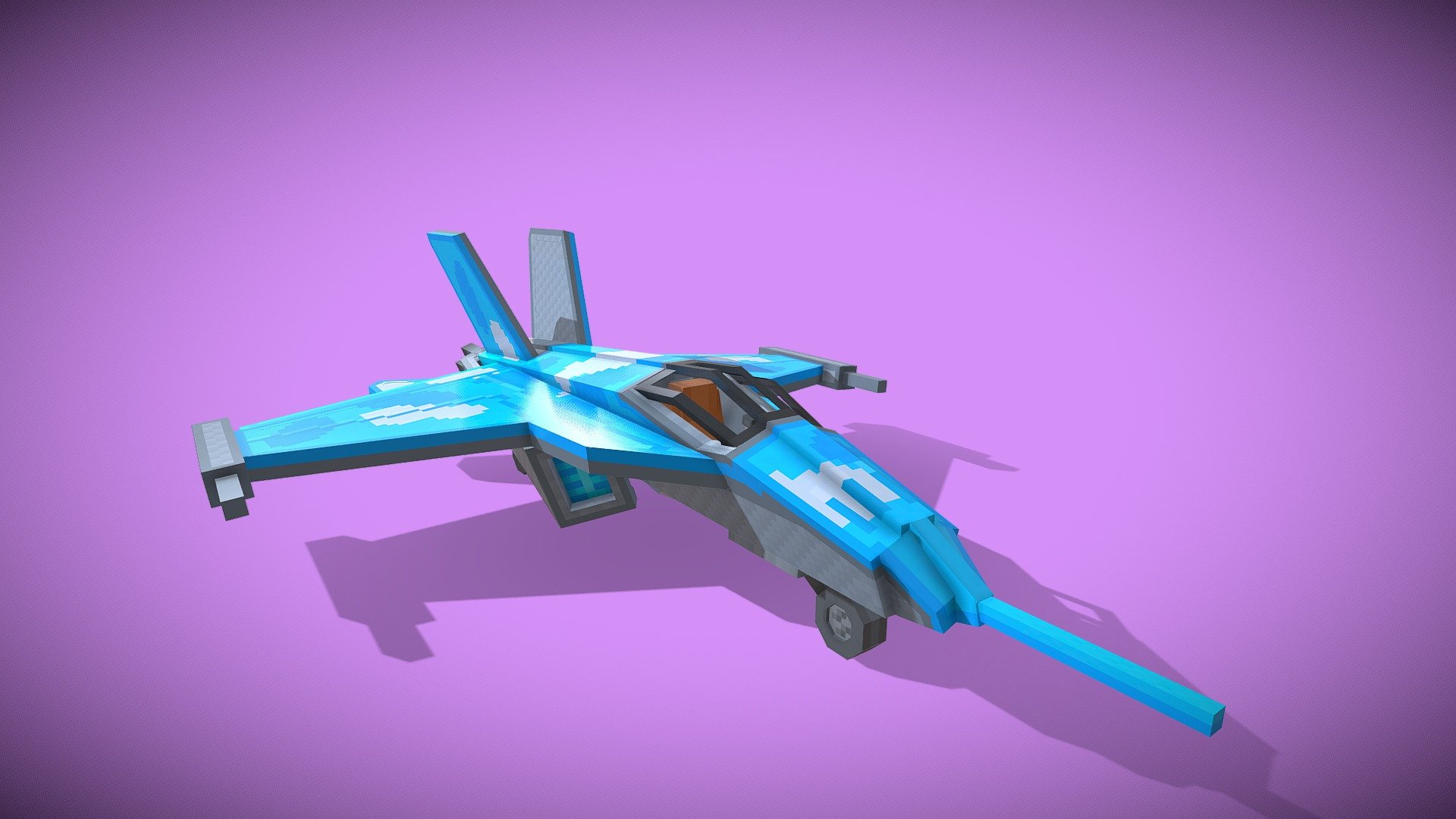 Cartoonish Jetplane made with Blockbench for Sapphire Studios - Cartoon Jetplane - 3D model by Dakotero 3d model