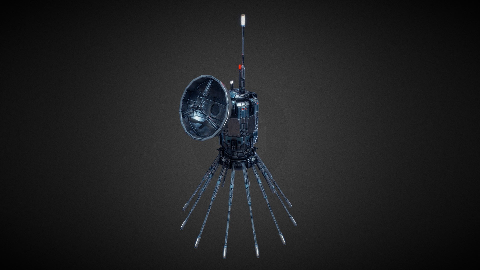 In-game model of a small deployable station that transmits a user-created message to all players in a certain radius.



Learn more about the game at http://starfalltactics.com/ - Starfall Tactics — Message Beacon - 3D model by Snowforged Entertainment (@snowforged) 3d model