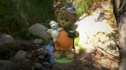 0002-06 Costume Bear (High Poly) cute, ornament, ceramic, scary, realistic, costume, cosplay, scan, decoration, halloween