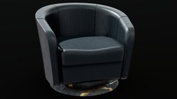 Luxurious barrel seat scene, leather, archviz, prop, seat, lounge, ready, sit, realistic, fabric, interiordesign, downloadable, substancepainter, substance, pbr, chair, design, free, interior, gold