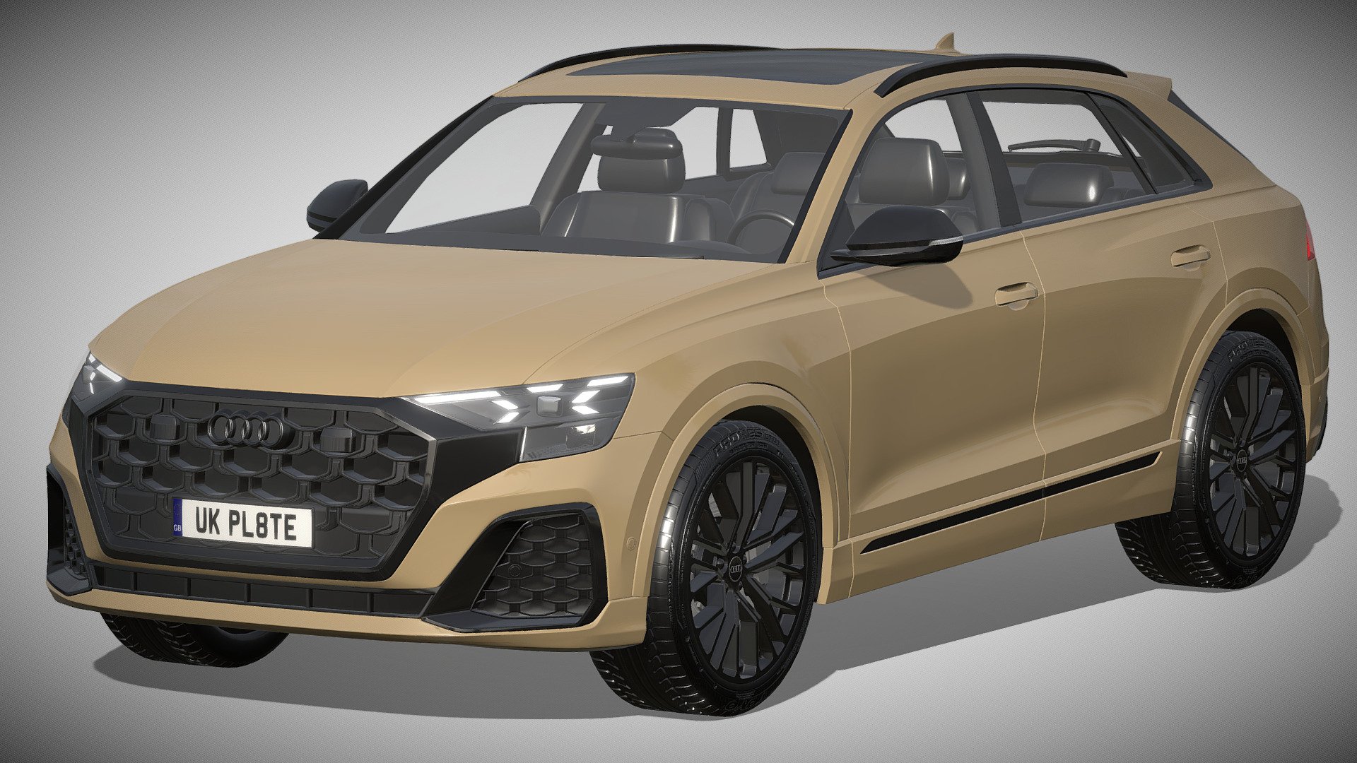 Audi Q8 2024

https://www.audi.de/de/brand/de/neuwagen/q8/q8-suv.html

Clean geometry Light weight model, yet completely detailed for HI-Res renders. Use for movies, Advertisements or games

Corona render and materials

All textures include in *.rar files

Lighting setup is not included in the file! - Audi Q8 2024 - Buy Royalty Free 3D model by zifir3d 3d model