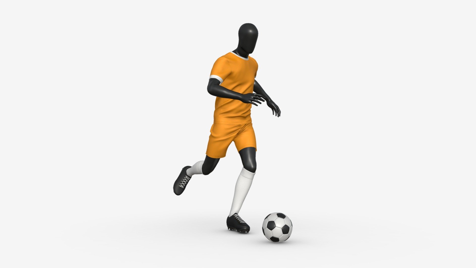 Male Mannequin in Soccer Uniform in Action 01 - Buy Royalty Free 3D model by HQ3DMOD (@AivisAstics) 3d model