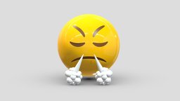 Apple Face With Steam From Nose face, set, apple, messenger, smart, pack, collection, icon, vr, ar, smartphone, android, ios, samsung, phone, print, logo, cellphone, facebook, emoticon, emotion, emoji, chatting, animoji, asset, game, 3d, low, poly, mobile, funny, emojis, memoji