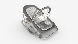 Fold rocker with toys face, baby, kid, toy, boy, care, rocking, comfortable, child, rocker, play, star, newborn, cot, calm, childhood, pacifier, 3d, pbr, chair