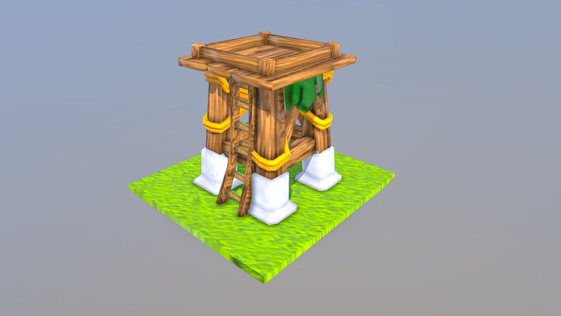 i made this model in android, with space draw, to a personal project - archer tower CLASH OF CLANS - 3D model by Davi Arruda (@daviArruda) 3d model