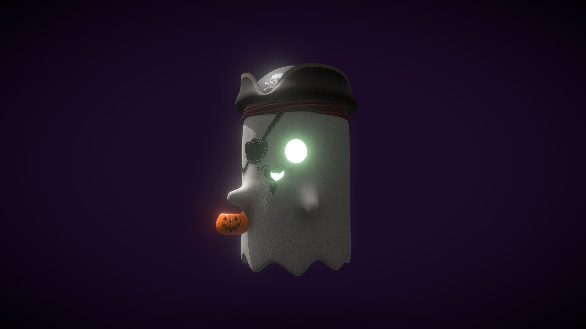 A little ghost dressed as a pirate for Halloween :D - Halloween Ghost - 3D model by Robert Raicea (@Robert_Raicea) 3d model