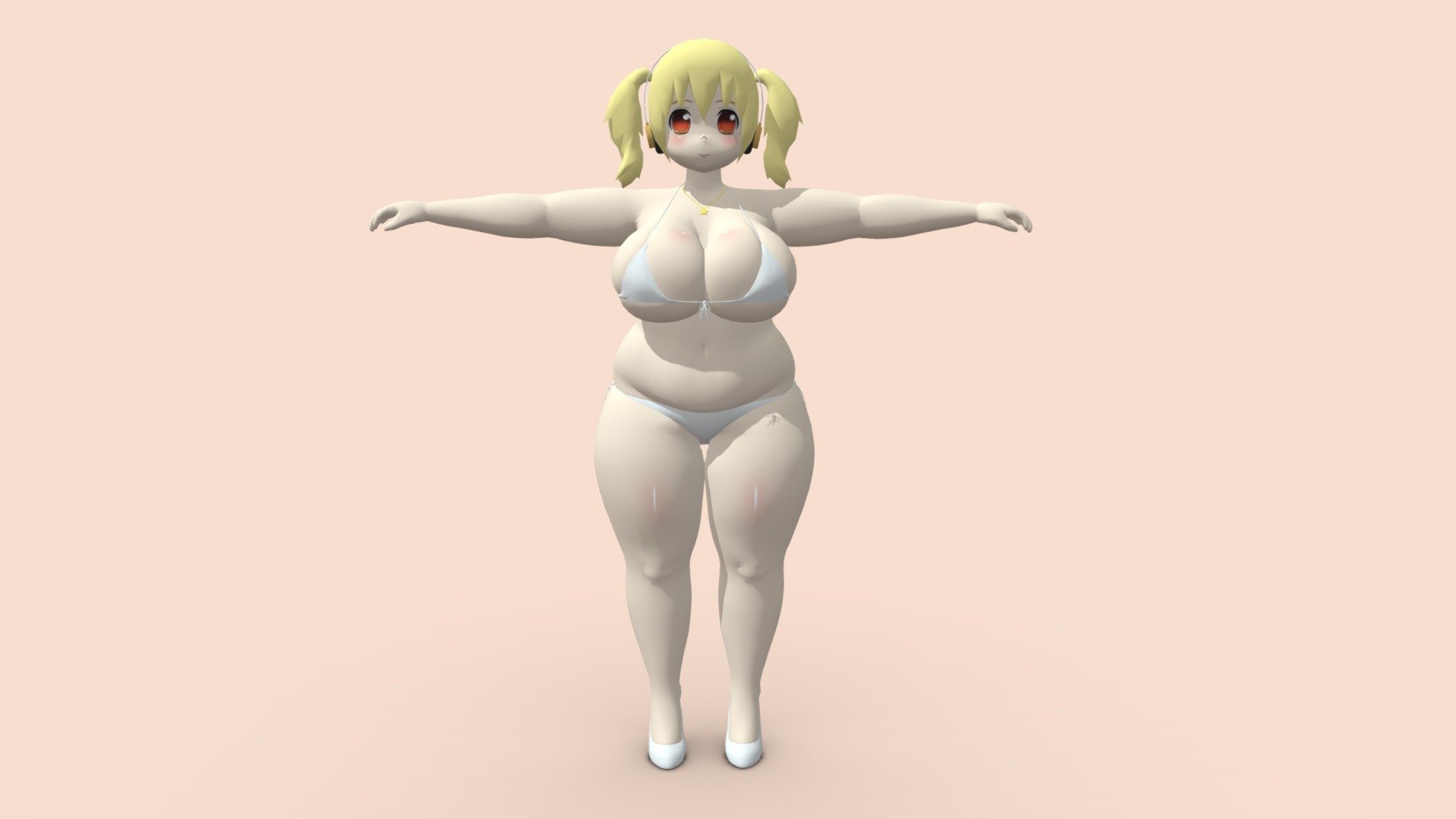 Super Pochaco in her uniform.

Also, if you play Cities: Skylines, you can download her from the workshop and have her as a citizen in your city: https://steamcommunity.com/sharedfiles/filedetails/?id=2886458136 - Super Pochaco Swimsuit - 3D model by Nosh59 3d model