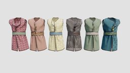 Open Tunic (Medieval, Rome, Kimono Inspired) rome, ancient, fashion, medieval, jacket, dress, roman, kimono, tunic, pbr, lowpoly, man, fantasy, japanese