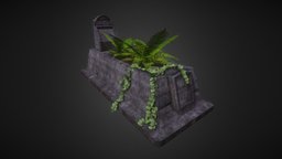 Victorian Cradle Grave With Plants plant, victorian, graveyard, plants, death, gravestone, sarcophagus, cemetary, architecture, low-poly, lowpoly, stone, gameasset, spooky, history, horror, gameready