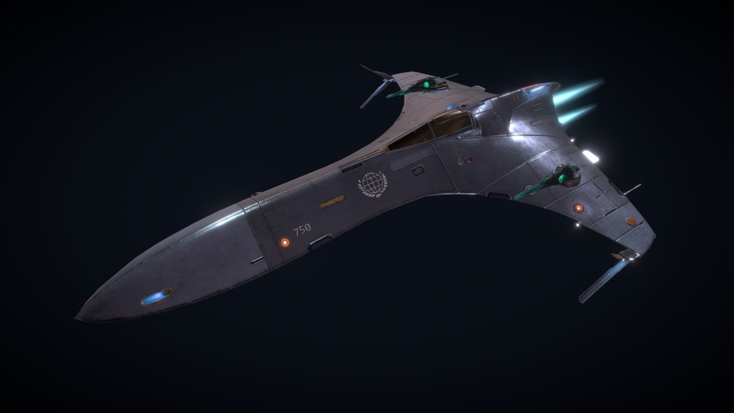 This ship is a direct reflection of the ideology of the Federation: graceful shape of the hull, expensive materials, high speed and ease of controls. Interceptor design has been specifically chosen to ensure maximum effect of unique stealth vehicle systems. The modified reactor of grade ‘LI -12.5’ allows to develop very high speed and efficient redirection of excess energy in comparison with its analogues. From its technological generation, Nightingale is the best choice for experienced pilots who are accustomed to act quickly and without fanfare 3d model