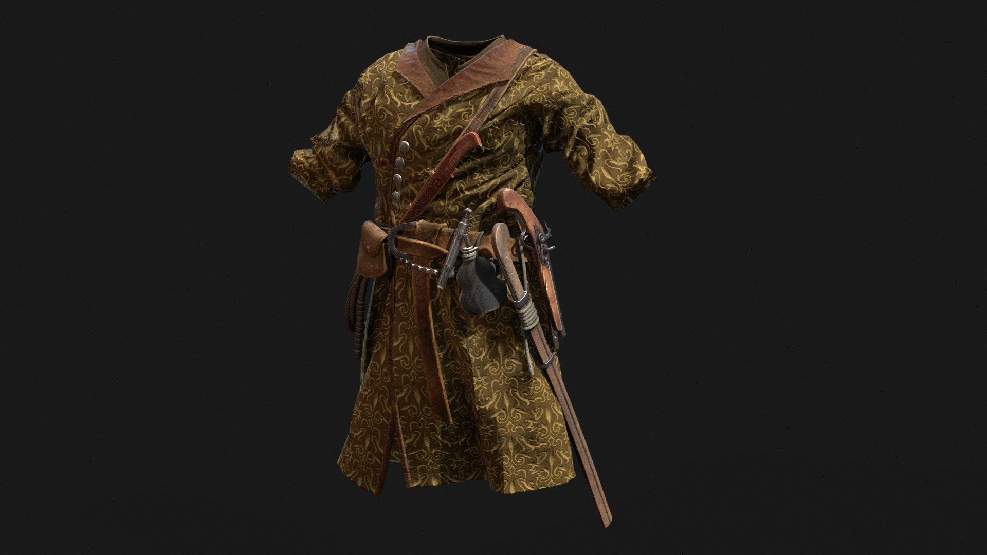 XVII century outfit in eastern europe style - XVII century outfit - 3D model by Person Unnamed (@Kirill.Gorjaev) 3d model