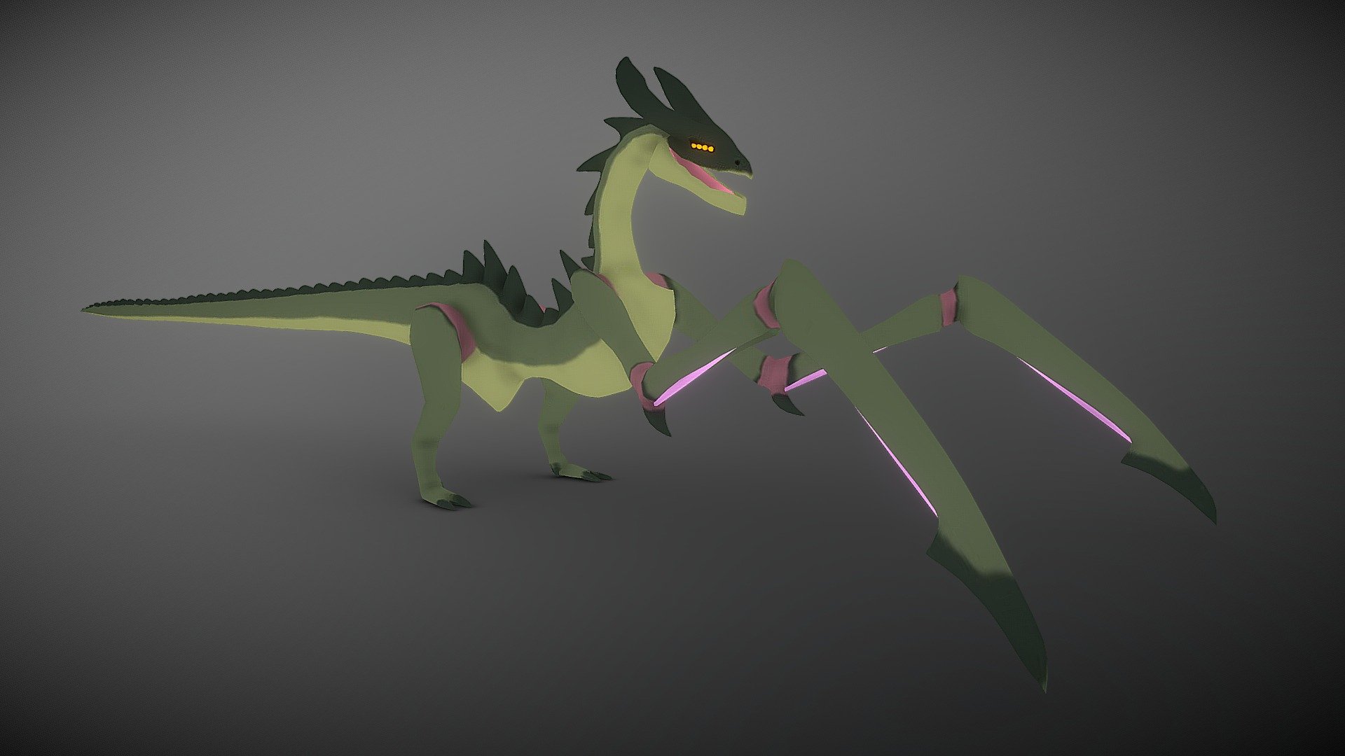 Another stylized 3D model commission. Was tasked with creating a Praying Mantis-like dragon 3d model