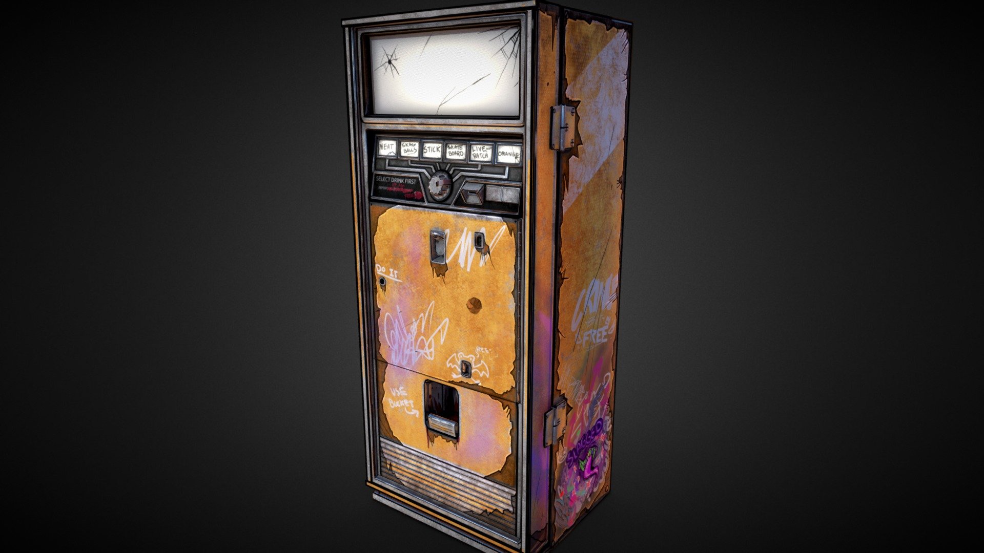Borderlands-style vending machine based off an old coke machine 3d model