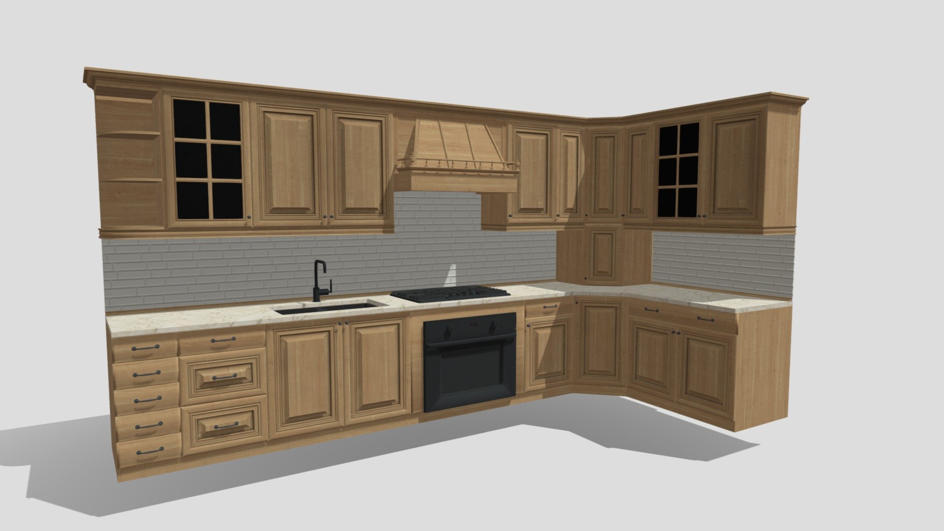 3D Kitchen Cabinets
The pack has highly detailed kitchen cabinets ready for use in your project. Just drag and drop prefabs into your scene and achieve beautiful results in no time. Available formats FBX, 3DS Max 2017



We are here to empower the creators. Please contact us via the [Contact US](https://aaanimators.com/#contact-area) page if you are having issues with our assets. 




The following document provides a highly detailed description of the asset:
[READ ME](https://medium.com/@aaanimators/3d-asset-pack-low-poly-tables-pack-arabic-21125c8bb0f7)




Includes 2 sets of materials with 3 textures:




● Diffuse

● Normal

● Specular - Low Poly Kitchen Cabinets - Buy Royalty Free 3D model by aaanimators 3d model