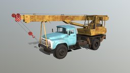 Zil-130 Truck Crane diffuse, truck, wreck, zil, ussr, unlit, game-ready, soviet-union, zil-130, vehicle, car, textured