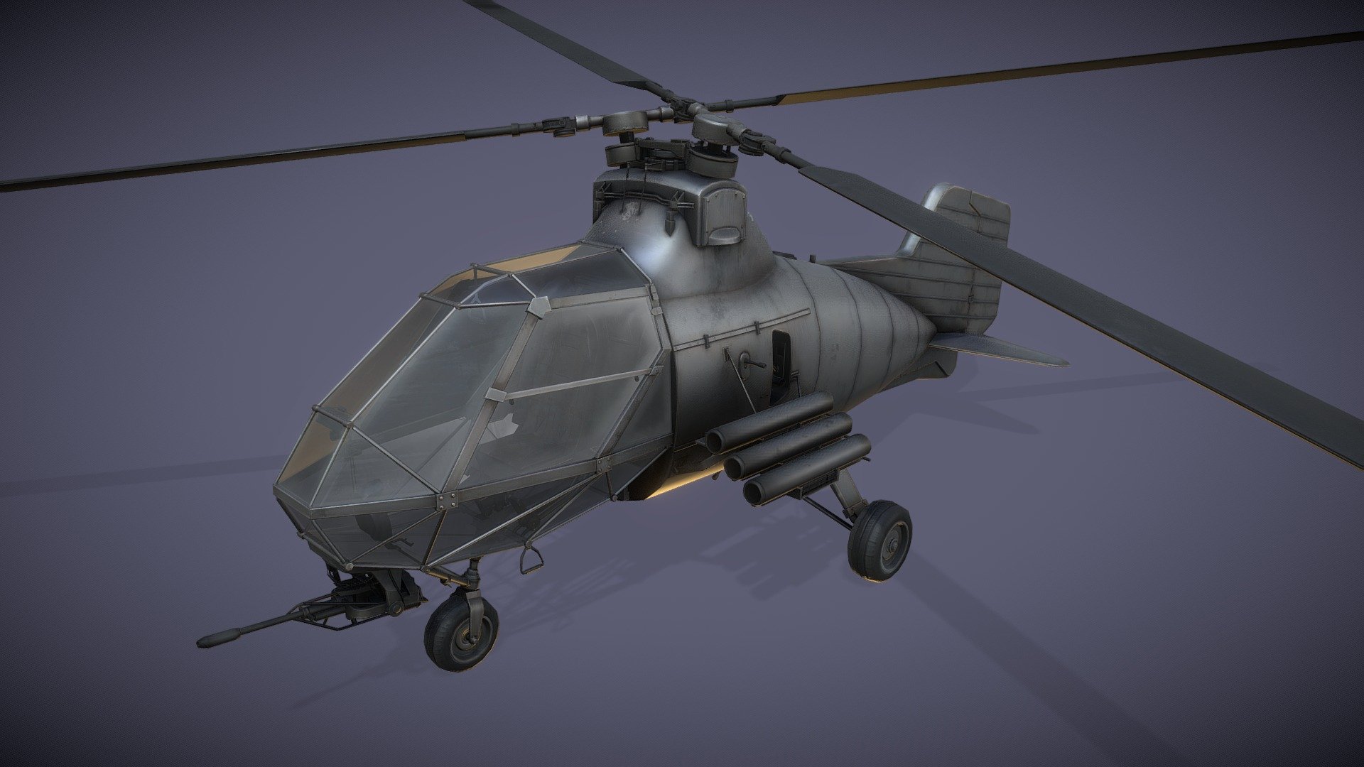 A single-seat, intermeshing rotor (or synchropter) observation and escort german helicopter of the Luftwaffe and the Kriegsmarine.


1 mesh.
Geometry: 20458 triangles, 24014 vertices.
Rigged, animations: takeoff.
PBR high resolution textures (4K).
Channels: diffuse, normal, metallic.
SRP support: BuiltIn, URP, HDRP.
Unity version: +2020.3.
 - Fl 282 A1 (German Observation Helicopter) - Buy Royalty Free 3D model by Hitoshi Matsui (@hitoshi.matsui) 3d model