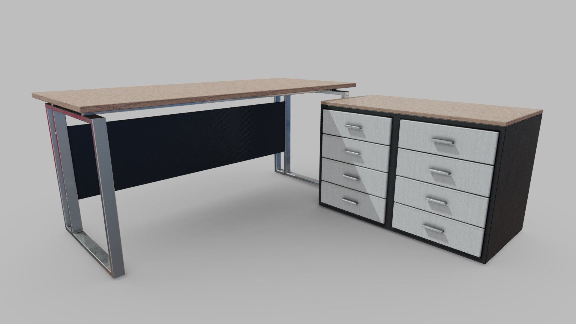 Desk 3D model with PBR maps 4096x4096 such as: • BaseColor • Metallic • Roughness • Glossiness • Ambient Occlusion • NormalDirectX •
Model in real scale (meters) - Desk lowpoly Low-poly 3D model - Buy Royalty Free 3D model by Andrew.Maria 3d model